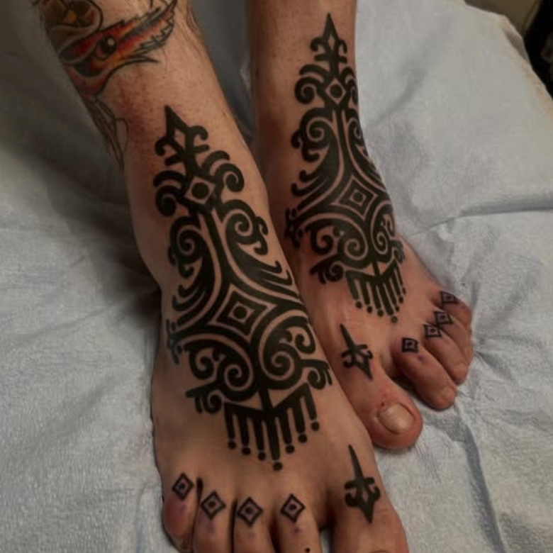 Henna textile art decoration material